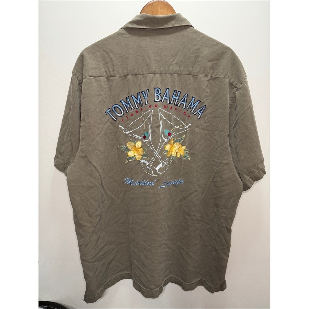 Vintage 80-90s Tommy Bahama Men's Polo 100% Silk Size XXL OR 32.5x27